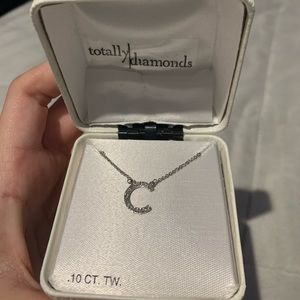 “C” Pendant Necklace .10 CT